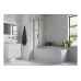 Two Panel Folding Bath Screen Chrome with Rail and Shelves 1500mm high